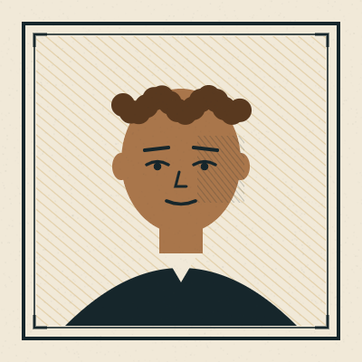 Bookplate portrait of Mateo R.